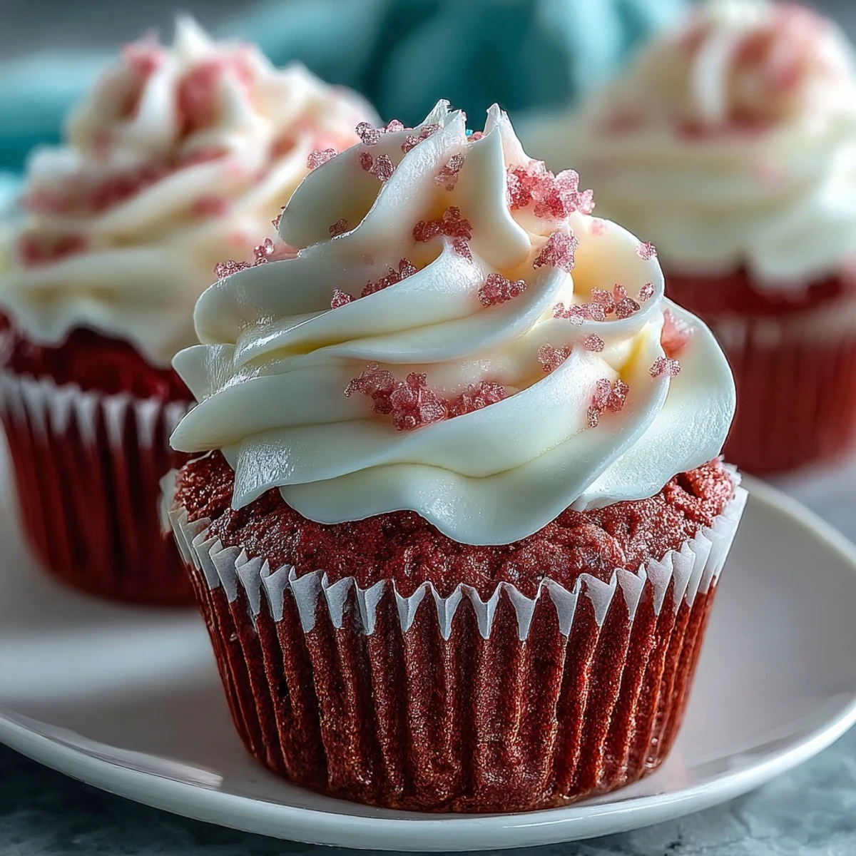 Galentine's Pink Velvet Cupcakes mit Frischkäse-Frosting: Perfekt für Freundschaftsfeiern, diese Cupcakes bestechen durch ihre leuchtend pinke Farbe und luftige Textur.