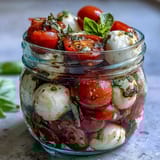 Caprese Salat im Mason Glas