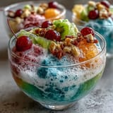 Bunter Punsch-Bowle mit fruchtigem Sherbet und spritzigem Sprite