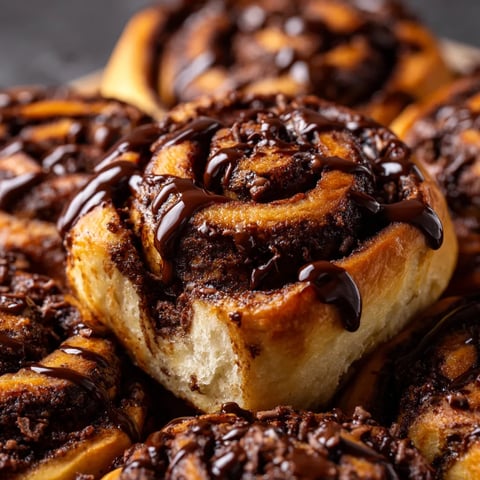 Eine Schüssel mit sechs Buns, die mit Schokoladenglasur bedeckt sind.