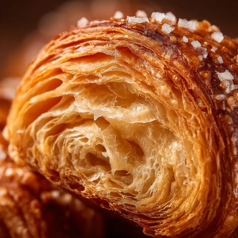 Ein Pretzel Croissant Fusion, der in einer Schachtel aufbewahrt wird.