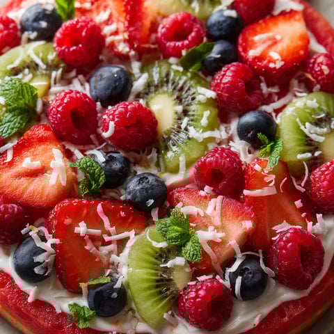 Eine süße Kombination aus Früchten wie Raspberry, Kiwi, Blueberry, Watermelon und Strawberry.