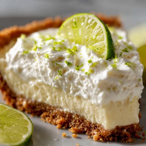 Ein Stück Key Lime Pie auf einem Teller.