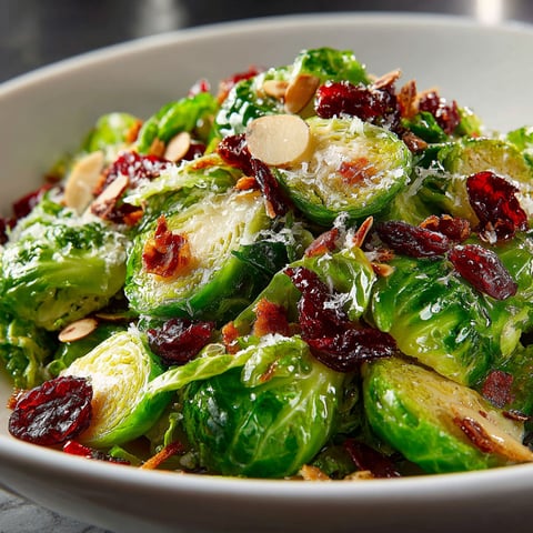 A bowl of greens with cranberries and nuts.