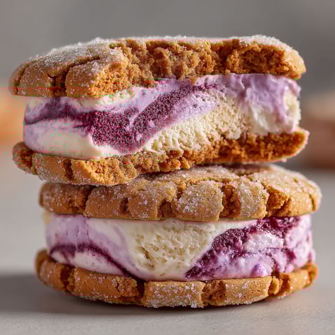 A close up of a sandwich with a purple filling.
