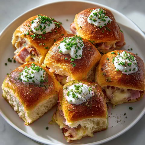 A plate of mini handbrot sliders for holiday parties.