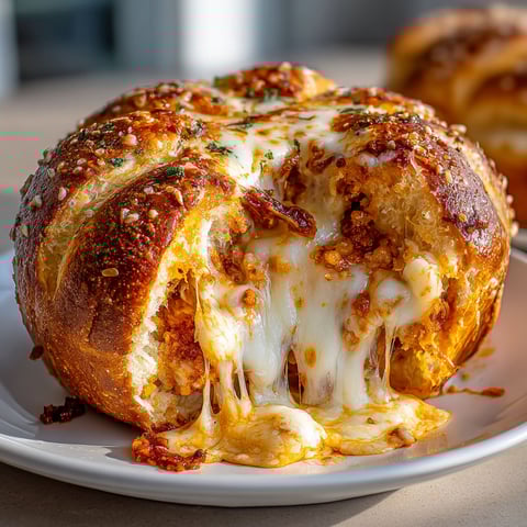 A plate of food with a pumpkin bun and cheese.