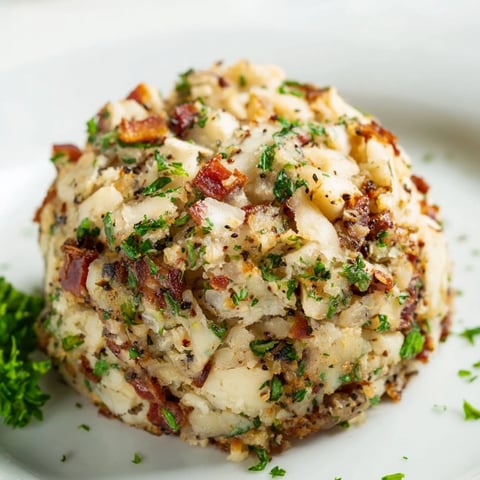 Herzhafte deutsche Brot- und Speckknödel, perfekt in Brühe serviert.