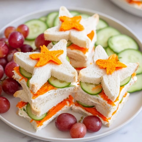 Ocean-themed Beach Day Starfish snack platter ready to serve, featuring fun starfish sandwiches and colorful fruits.
