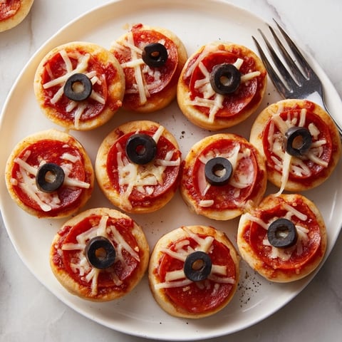 Santa Belt Mini Pizza Bites: charming holiday appetizers with pepperoni belts and olive buckles.