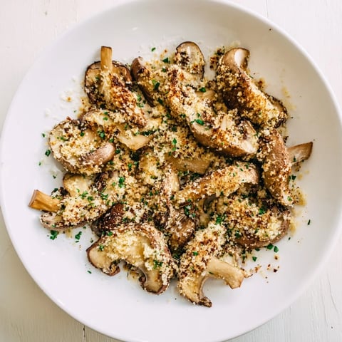 Golden, crispy Ranch-Seasoned Crispy Mushrooms fresh from the oven, ready to be dipped and enjoyed.