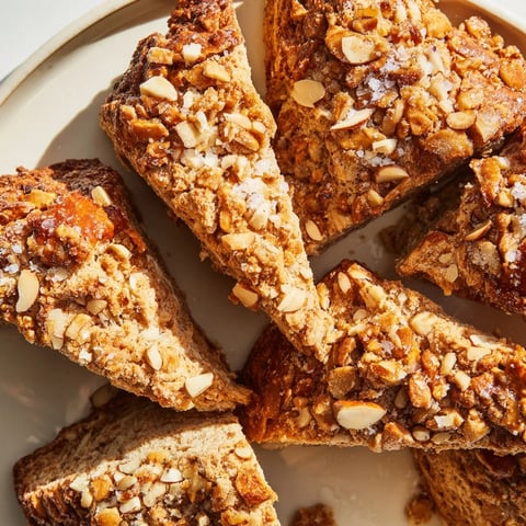 Zart gebutterte Rosinenbrezel-Scones, mit gerösteten Mandeln und knuspriger, salziger Kruste.