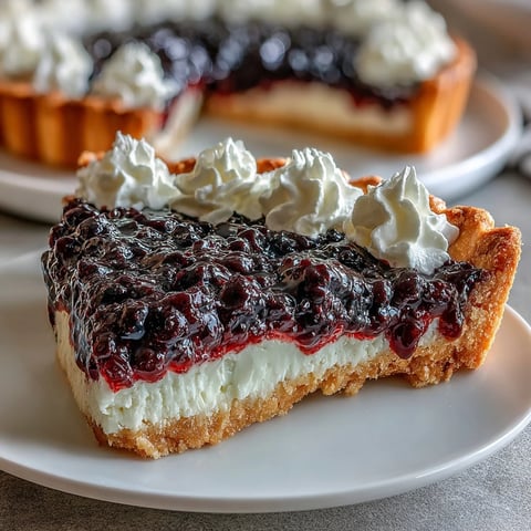 1. Eine saftige Schwarze-Johannisbeer-Tarte mit buttrigem Teig, leuchtendem Johannisbeer-Curd und einer Haube aus leichter Schlagsahne.