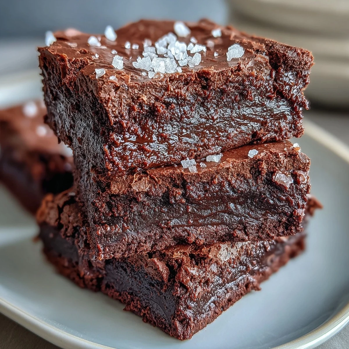 1. Fudgy Sourdough Discard Brownies mit Meersalzkruste – reichhaltige, saftige Brownies mit subtilem Sauerteig-Aroma und knusprigen Meersalzflocken.