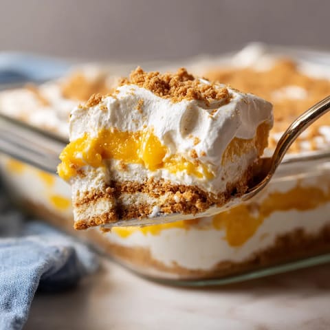 Ein Glas mit Mango Float, das eine Mischung aus Mango und Vanilleeis ist.