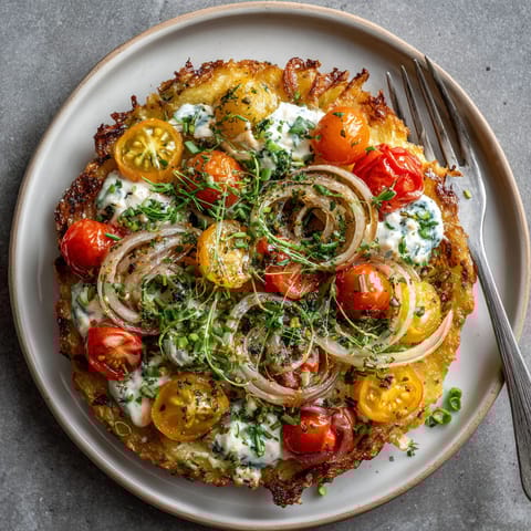 A plate of food with tomatoes and onions.