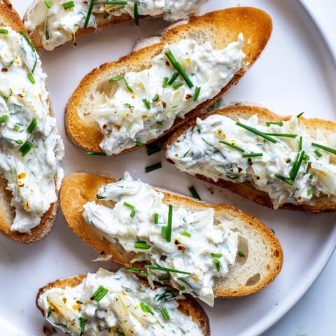 Spicy Sauerkraut Dip Crostini