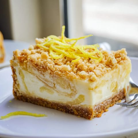 Eingelegter Ingwer Streusel Käsekuchen