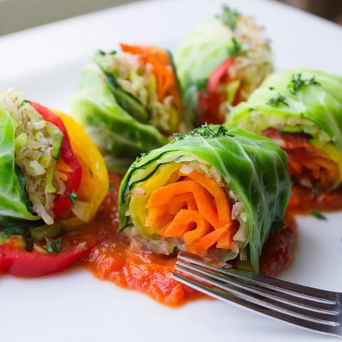 Rainbow Sauerkraut Rolls Gemüse