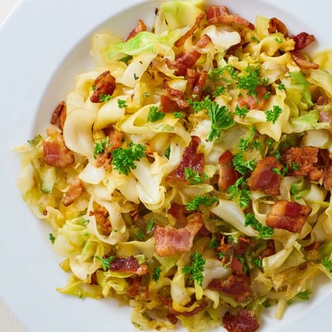 Deutsche Bacon Kohl Nudeln