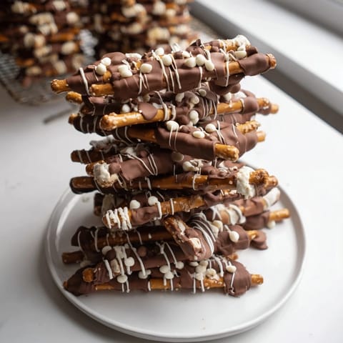 Schoko Pretzel Sticks Stapel