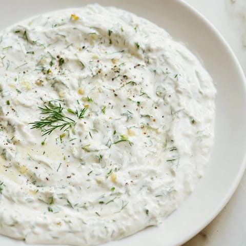 Vibrant photo of a refreshing Greek yogurt herb dip, perfect for a flavorful appetizer spread.