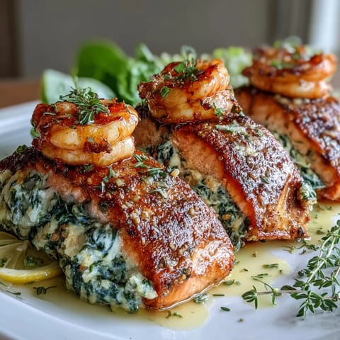 Lachs mit Krabben und Garnelen gefüllt #1318