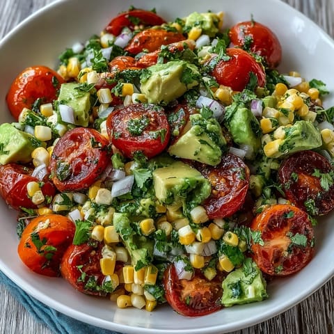Frischer Mais Tomaten Salat