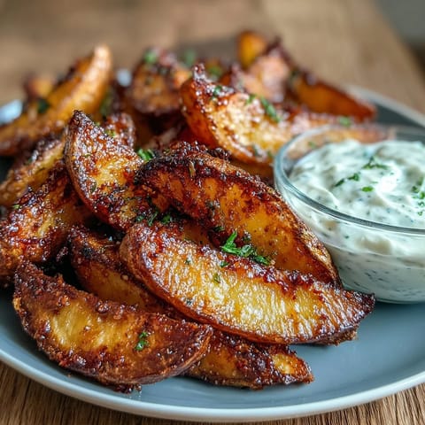 Knusprige Kartoffelspalten Dip