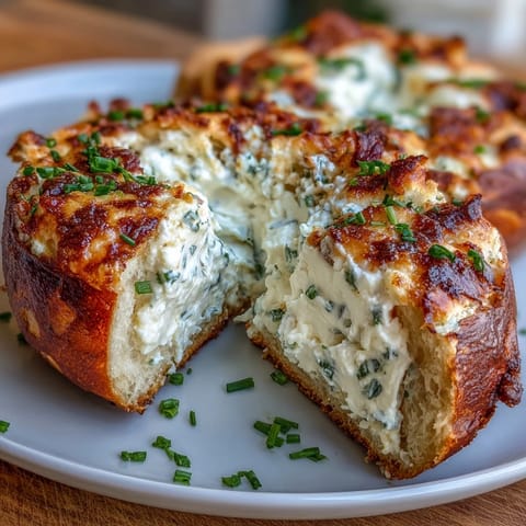 1. Proteinreiche Knoblauch-Kräuter-Bagels mit cremigem Hüttenkäse-Aufstrich, perfekt für ein nahrhaftes Frühstück oder einen Snack.  
