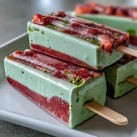 Erdbeer Matcha Latte Eis