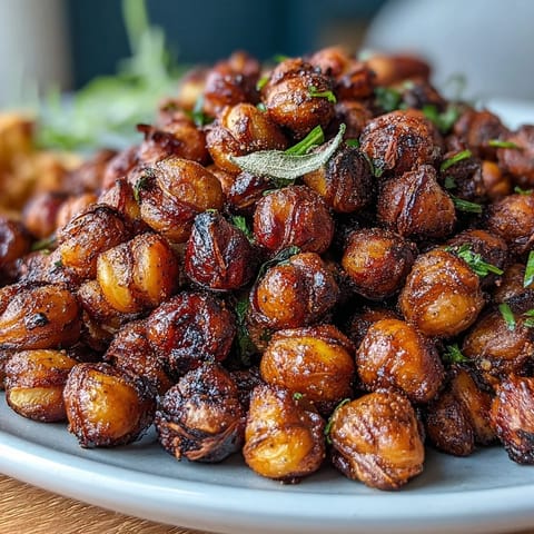 Knusprige, im Ofen gebackene Kichererbsen mit goldbrauner Kruste und aromatischer Gewürzmischung.