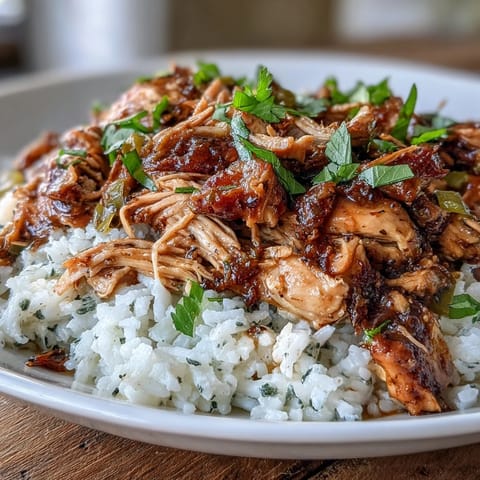 Köstliche Crockpot Mississippi Chicken Rice Bowls mit zartem Hühnchen, pikanten Pepperoncini und herzhaftem Ranch-Geschmack über lockerem Reis.