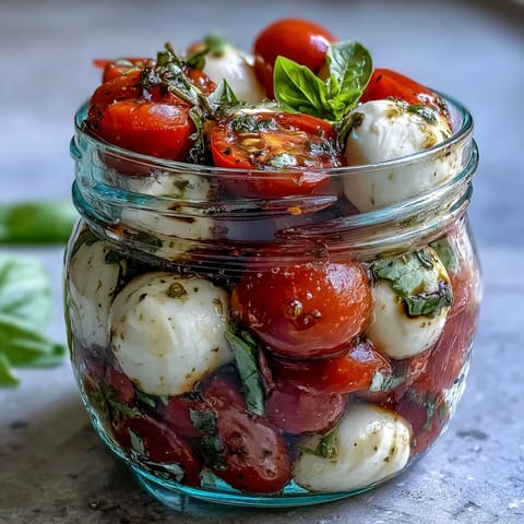 Caprese Salat im Mason Glas