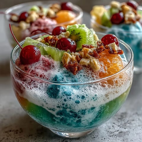 Bunter Punsch-Bowle mit fruchtigem Sherbet und spritzigem Sprite