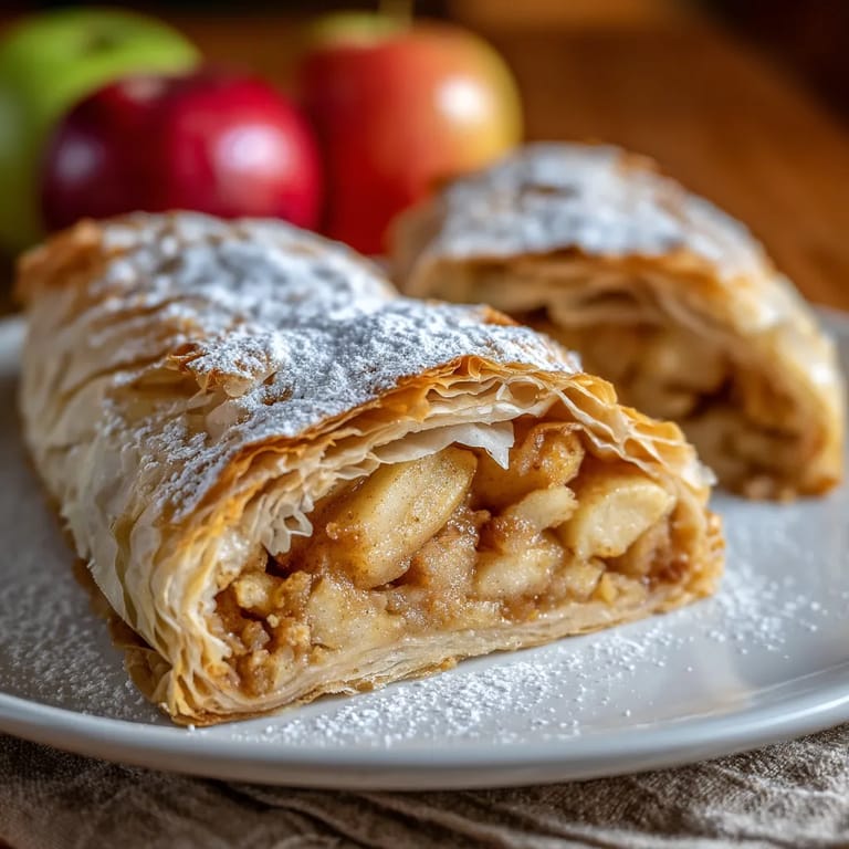 Ein Strudel mit Früchten, der in der Sommerzeit zubereitet wurde.