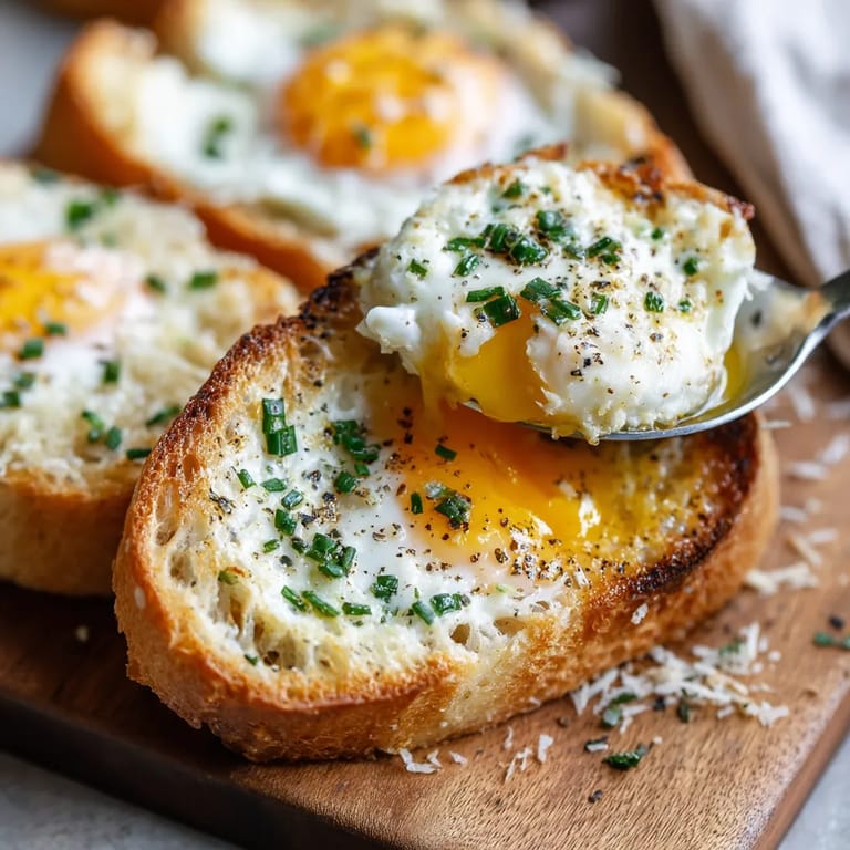 Toast mit Eiern und Kräutern.