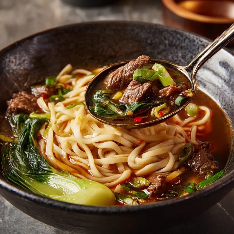 Ein Schalen mit Hand-Pulled Noodles façon Wen Cheng.
