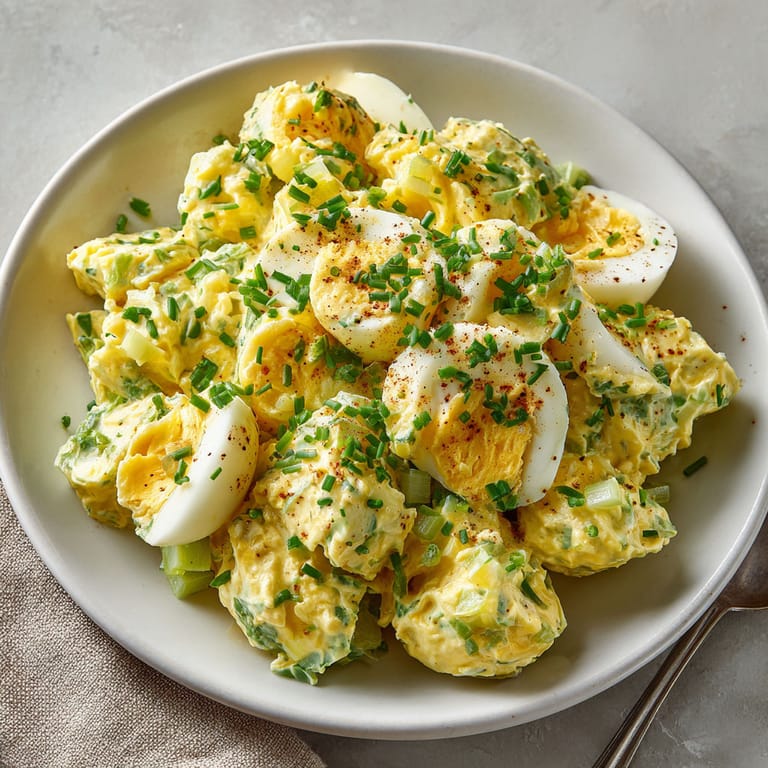A bowl of food with eggs, potatoes, and herbs.