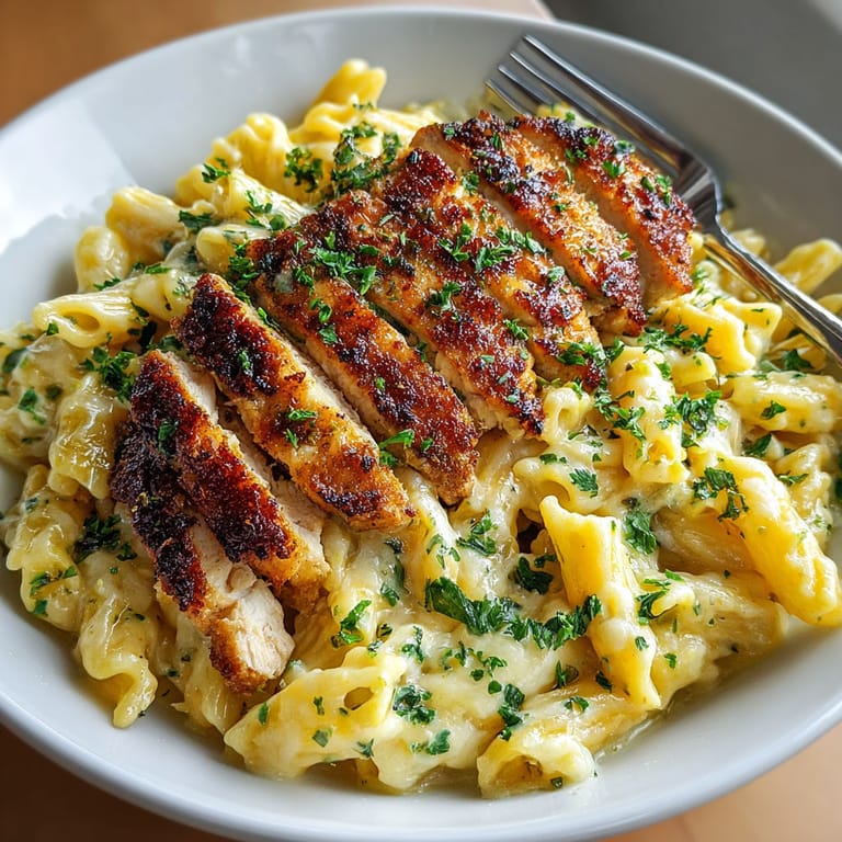 A plate of food with chicken and noodles.