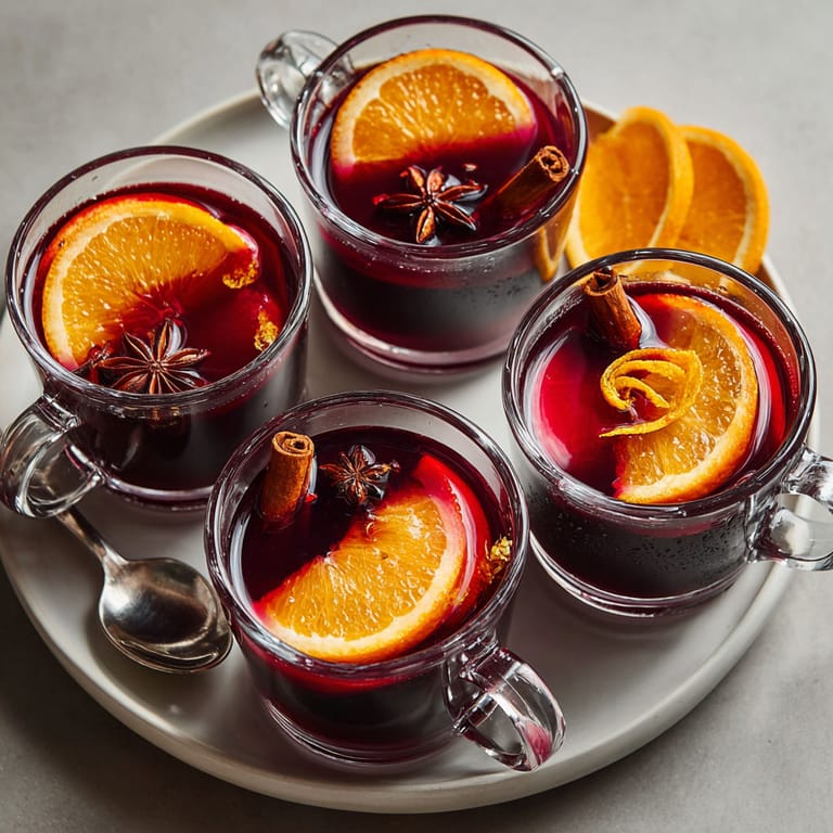 Four glasses of Japanese-inspired Miso Glühwein.