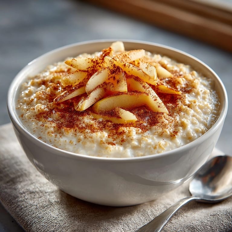Rezept für Apple Cinnamon Porridge: Eine einfache, sättigende Mahlzeit, ideal zum Aufwärmen im Winter.