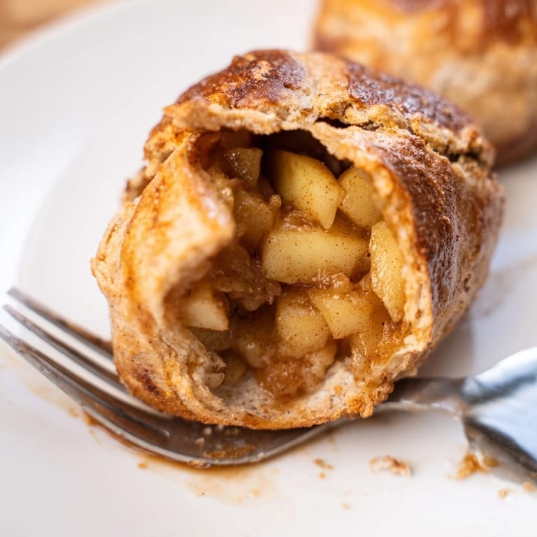 Rustikale Rustic Rye & Apple Dumplings auf einem Pergamentpapier, der Duft von Zimt erfüllt die Luft.
