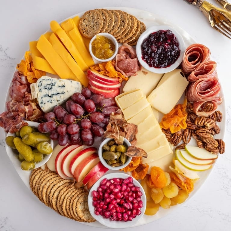 Einladende Herbst Käse & Wurstplatte Anordnung: Perfekte Snacks für Festlichkeiten, leicht selbstgemacht.