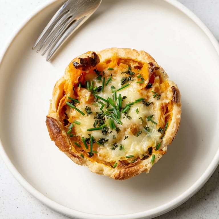 Creamy miso-pumpkin filling nestled in flaky crust, ideal for light lunches or parties.  