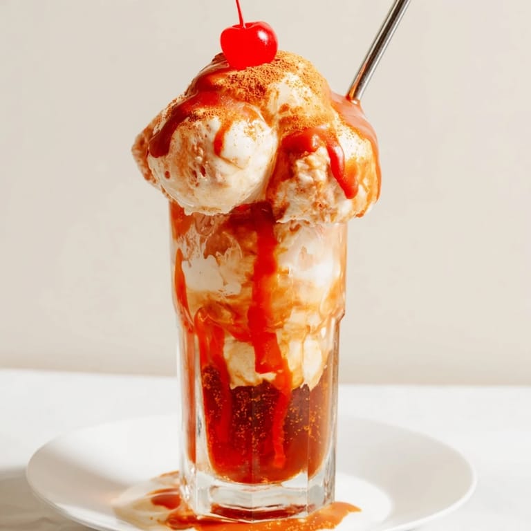 Verspielt-süßes Currywurst Rebel Float Fizz mit köstlichem Schaum und fruchtiger Note.