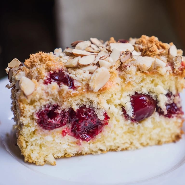 Freshly baked Classic Firefighter Cake; almond streusel topping, ideal for sharing at any gathering.