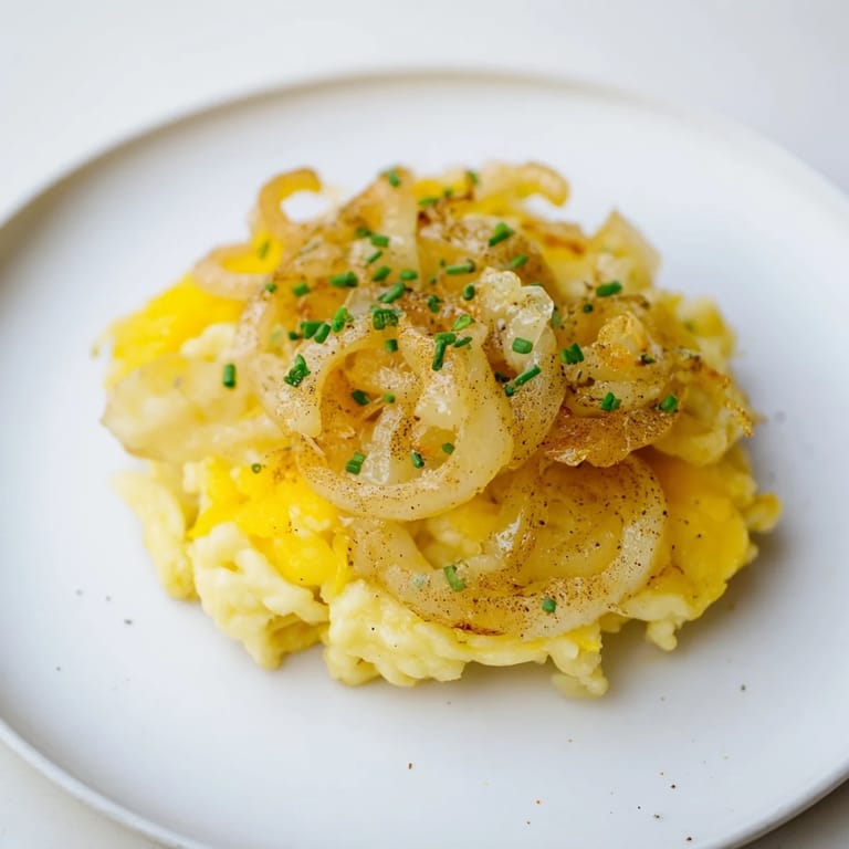 Freshly baked Käsespätzle, a classic German comfort food recipe with flavorful toppings.