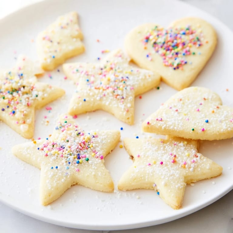 Warm oven view: Perfectly baked budget Christmas cookies with colorful sprinkles, fresh from the oven.