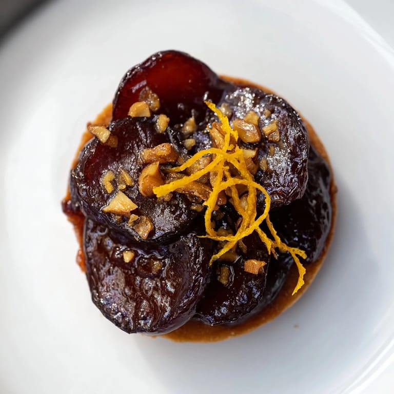 Warm, spiced Express Prune Compote Tartlets ready to serve, a truly decadent dessert.